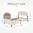 thumbnail image 7 of mecor Queen Upholstered Linen Platform Bed with Curved Shape Headboard and Footboard, Metal Frame with Strong Wood Slat Support, Headboard Height Adjustable, No Box Spring, Beige, Queen Size, 7 of 7