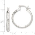thumbnail image 4 of Sterling Silver 4mm Diamond-Cut Hoop Earrings (20 X 5) Made In India qe6812, 4 of 5