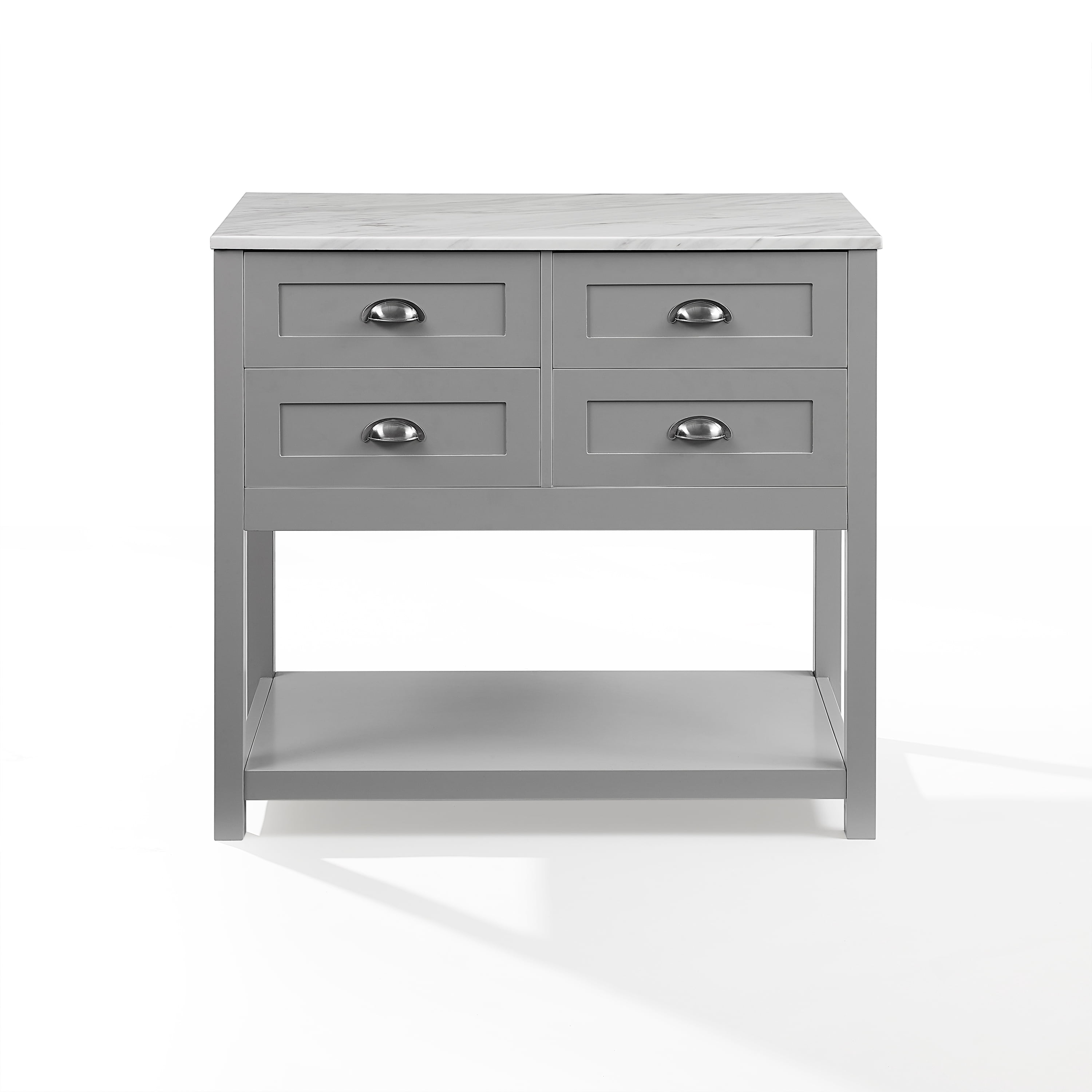 Crosley Furniture Connell Rolling Kitchen Island Cart, Microwave Stand, Coffee Bar with Storage Drawers