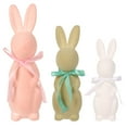 thumbnail image 2 of 3 Pack Easter Decorations Large Flocked Bunny Kit Easter Table Decor Spring Table Centerpieces Bunny Figurines Decorations Solid Color Rabbit Centerpiece Tabletop for Home Office Indoor Party, 2 of 9
