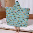 thumbnail image 5 of Cartoon Construction Vehicles Road Signs Hooded Bath Towel，50"x30" for Ages 3 To 12 Kids, Quick Dry Lightweight Soft Microfiber Hood Beach Towel Cover Up for Kids, 5 of 7