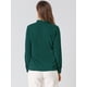 thumbnail image 5 of INSPIRE CHIC Blusa Elegante De Oficina De Trabajo Para Mujer, Camisa Plisada Con Cuello De Lazo Y Manga Larga Verde oscuro L, 5 of 6