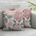 thumbnail image 3 of Pink Gray Dahlia Flower Throw Pillow Cover Circle Dots Floral Beautiful Classic Modern Petal Pillow Case Decorative Men Women Boy Girl Room Cushion Cover for Home Couch Bed, 3 of 5