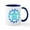 White/Navy Inside, variant on CafePress - Blue Tribal Turtle Sun Mugs - 11 oz Ceramic Mug - Novelty Coffee Tea Cup