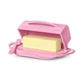 thumbnail image 3 of Butterie Flip-Top Butter Dish with Lid & Matching Knife, Holds 2 Sticks/Kerrygold Butter, No-Mess Butter Holder, Shatterproof, Dishwasher Safe (Pink), 3 of 3