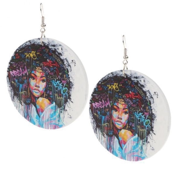 5 Pendientes De Madera Con Forma De Gota Para Mujer, Joyería Para Vestir Estilo Africano A tal como se describe