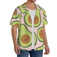thumbnail image 4 of Honeii 's Cute Avocado for men's short-sleeved button-up collared shirt featuring a pocket, perfect for beach vacations, and travel adventures., 4 of 5