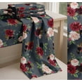 thumbnail image 6 of Soimoi Blue Cotton Cambric Fabric Leaves & Peony Floral Print Fabric by Yard 42 Inch Wide, 6 of 7