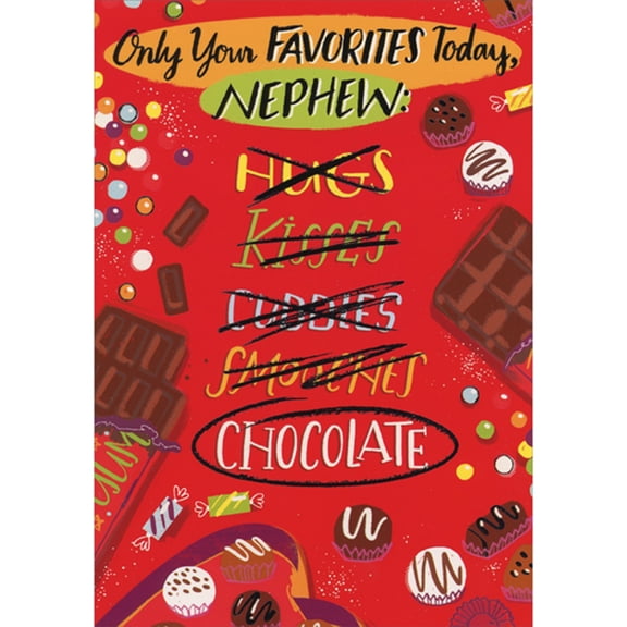 Designer Greetings Only Your Favorites: Chocolate and Candies Valentine's Day Card for Teenager / Teen Nephew