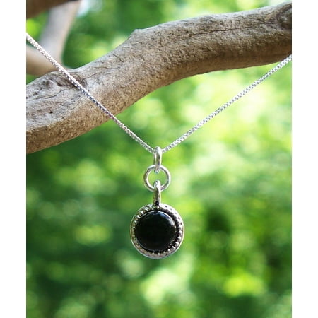 Recycled Repurposed Antique Black Depression Glass Glass Color Dot Necklace