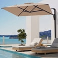 thumbnail image 1 of AECOJOY Parasol de Patio Mural de 10 Pi Parasol Rectangulaire d'Extérieur avec Rotation à 180° pour l'Extérieur en Beige, 1 of 9