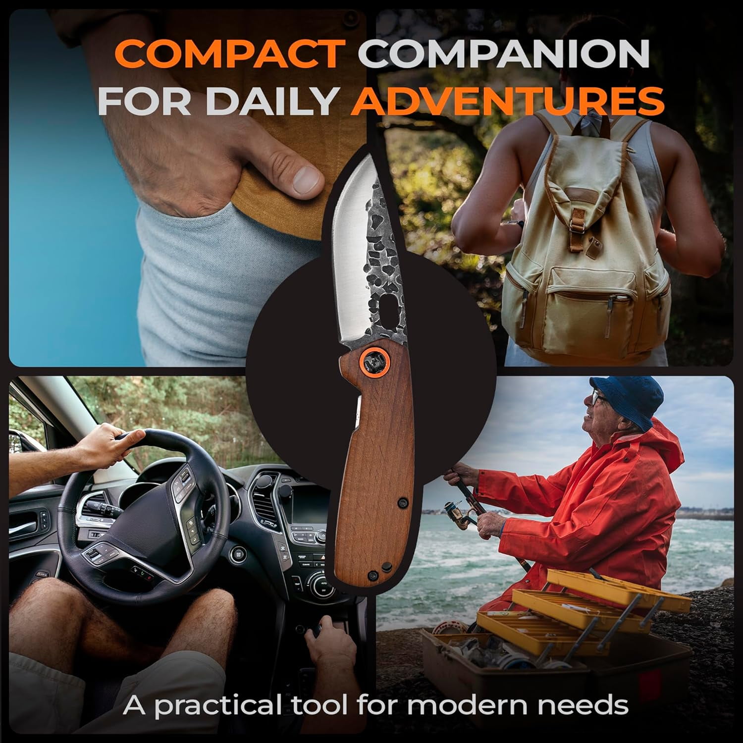 Folding Pocket Knife Small Knifes for Men & Women, EDC Camping Knive, Tactical Survival Knife, Com Hunting, Fishing, Hiking, and Outdoor Adventure 2.55 Inch blade