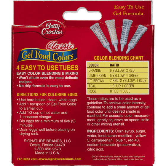 Betty Crocker Classic Gel Food Colors - 4 CT2.7 OZ - Walmart.com Betty Crocker Classic Gel Food Colors - 4 CT2.7 OZ - Walmart.com