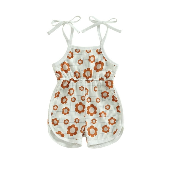 Bagilaanoe Toddler Baby Girl Jumpsuit Shorts Sleeveless Floral Plaid Print Romper Overalls 6M 12M 18M 24M 3T 4T Kids Short Pants Summer Outfits