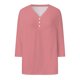 thumbnail image 5 of Blusa de manga 3/4 y cuello en V para mujer: estampado floral, poliéster, corte ajustado, prenda elegante informal para la oficina o una fiesta, combina con vaqueros o faldas., 5 of 5