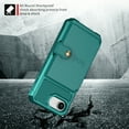 thumbnail image 7 of for iPhone 16e Case with Credit Card Holder, Magnetic Back Flip Case PU Leather Wallet Cover for Women Men, All-Round Shockproof Rugged Protective Phone Case for iPhone 16e, Green, 7 of 7