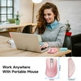 thumbnail image 6 of Wireless Mouse, 2.4GHz with USB Receiver, 1200 DPI Optical Tracking, 5 Buttons,Ambidextrous PC/Mac/Laptop -Pink, 6 of 8