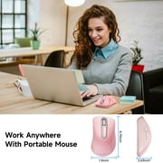 Wireless Mouse, 2.4GHz with USB Receiver, 1200 DPI Optical Tracking, 5 Buttons,Ambidextrous PC/Mac/Laptop -Pink