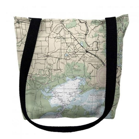 Betsy Drake TY11345NIM 16 x 16 in. Vermilion Bay Louisiana Nautical Map Tote Bag - Medium