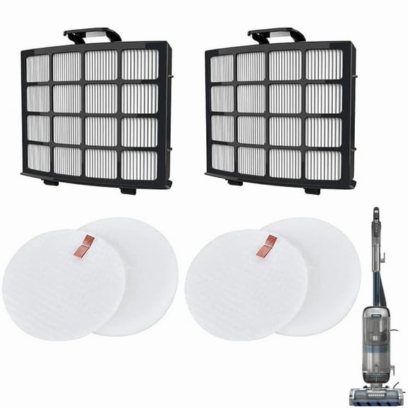 AZ2002 Vacuum Filter Replacement Kit for Shark Vertex DuoClean PowerFin Upright Vacuum AZ2000, AZ2000W, AZ2002, Replace XHFAZ2000, XFFKAZ2000, 2 Post-Motor Filters, 2 Foam Felt Filters