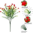 thumbnail image 2 of 12 Bundles Artificial Faux Flowers & Greenery Plants,Realistic UV-Resistant Plastic Shrubs Bushes for Indoor/Outdoor Decor - Home, Porch, Patio Garden (Red), 2 of 7
