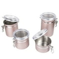 thumbnail image 3 of Creative Home 4-Piece Stainless Steel Canister, Container Set with Air Tight Lid, and Locking Clamp, Rose Gold, 3 of 4