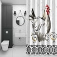 thumbnail image 4 of Rooster Hen Shower Curtain for Bathroom Decor, Chicken Farm Animal Rustic Black Floral Waterproof Fabric Shower Curtain, 48"x72" Set with 12 Hooks, 4 of 9