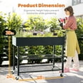 thumbnail image 2 of KING BIRD 4x2x3.17ft Raised Garden Bed Galvanized Steel Metal Planter Boxes with Legs on Wheels for Vegetable herb Outdoor Indoor Black, 2 of 8