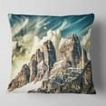 thumbnail image 2 of Designart High Peaks of Dolomites - Landscape Photo Throw Pillow - 18x18, 2 of 5