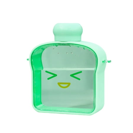 

BESTHUA Cute Flat Water Bottle | Bread Shape Water Cup | Portable Drinking Bottle with Shoulder Strap Large Capacity Leakproof and Stylish Durable Water Bottle for Travel Camping Outdoor