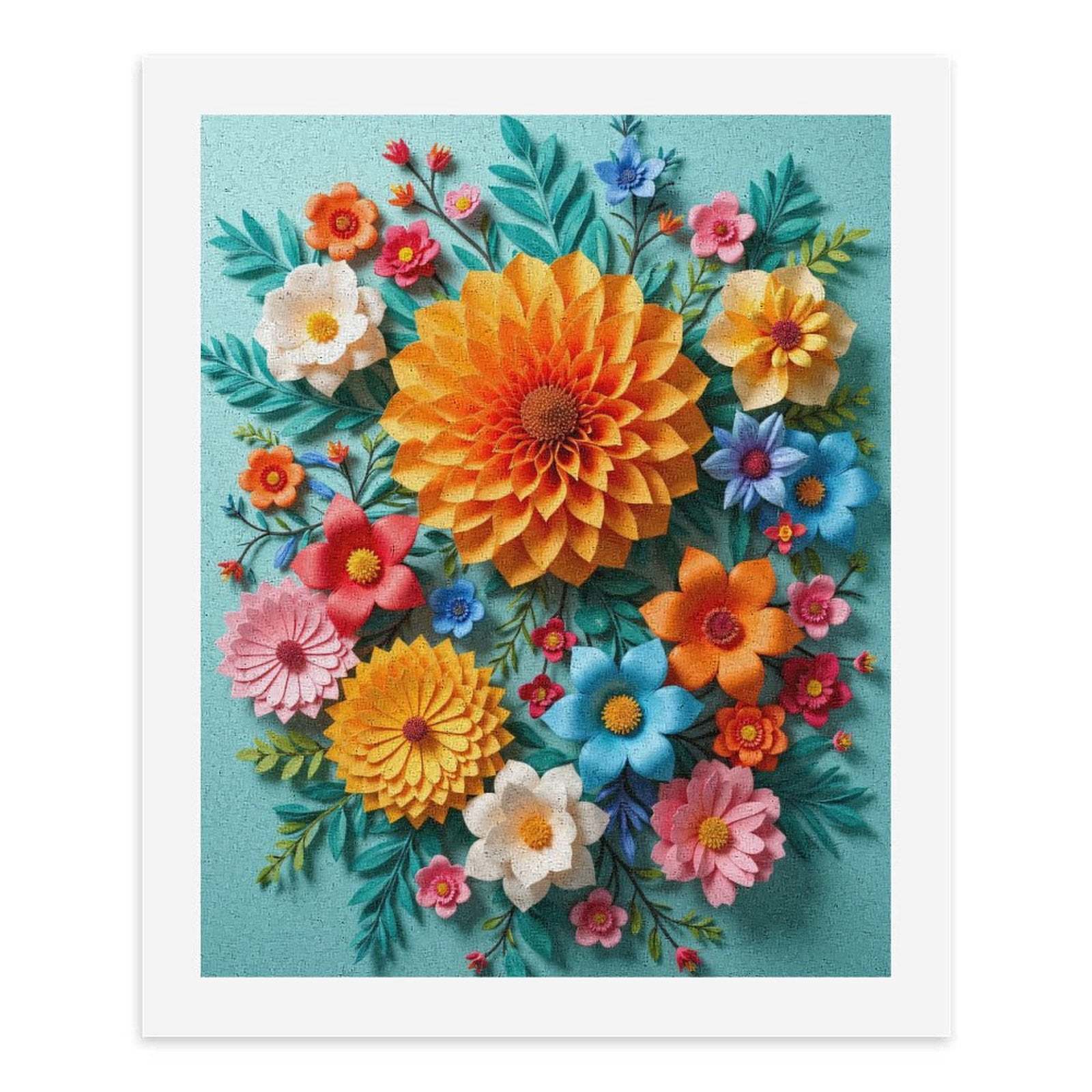 Paint By Numbers Kit for Adults Beginner - Paper Floral Art Design Bouquet DIY Canvas Painting Kits for Adults, Frameless Paint By Number for Adults for Home Wall Decor 16x20 Inch