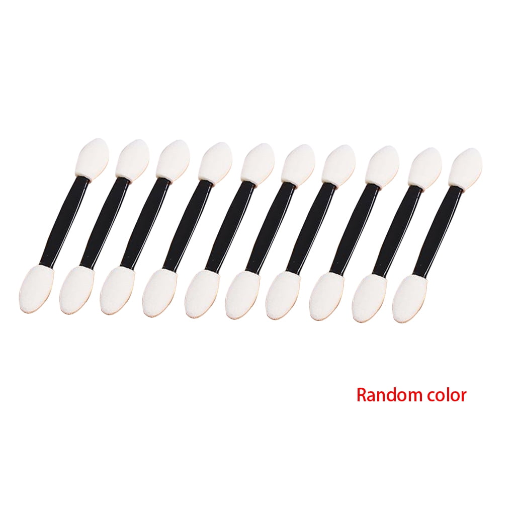 40pcs/set Disposable Dual Sided Eyeshadow Eyeliner Brush Sponge Tipped Oval Makeup Applicator Random Color