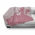 thumbnail image 3 of Bridal Shower Soft Flannel Fleece Blanket, Bride in Pink Wedding Dress with Flowers Sketchy Celebration Image, Cozy Plush for Indoor and Outdoor Use, 50" x 70", Salmon and Pale Pink, by Ambesonne, 3 of 6