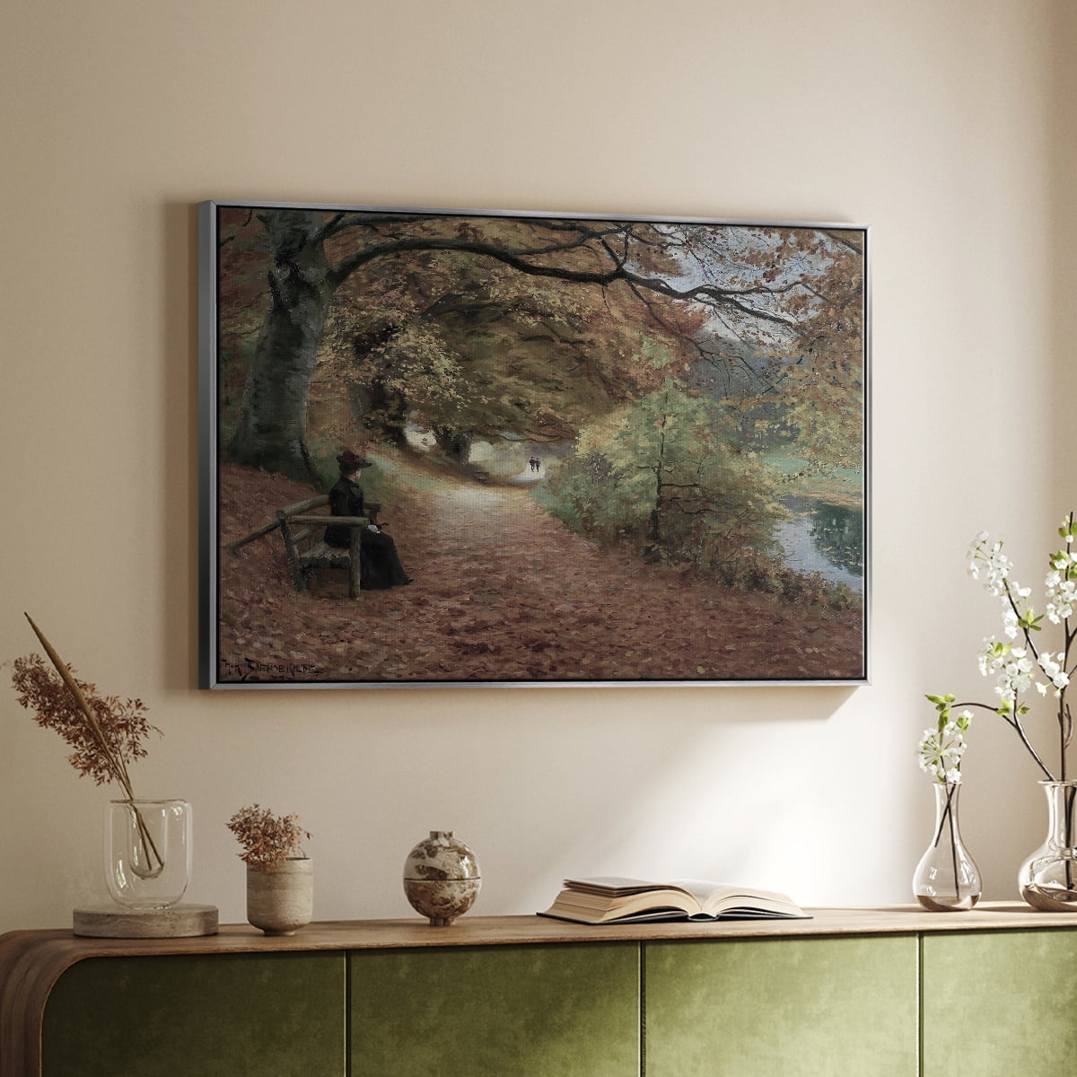 Vintage Landscape-CCCXXII By Wexford Home Framed in Silver Wood Gallery Wrapped Canvas 25 in. x 37 in.