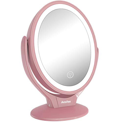 Aesfee Led Lighted Makeup Vanity Mirror, Swivel Vanity Mirror With Lights
