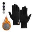 thumbnail image 3 of 1 Pair Men's Warm Knitted Gloves, Touchscreen Friendly Thick Cold-Proof Gloves for Winter Use, 3 of 10