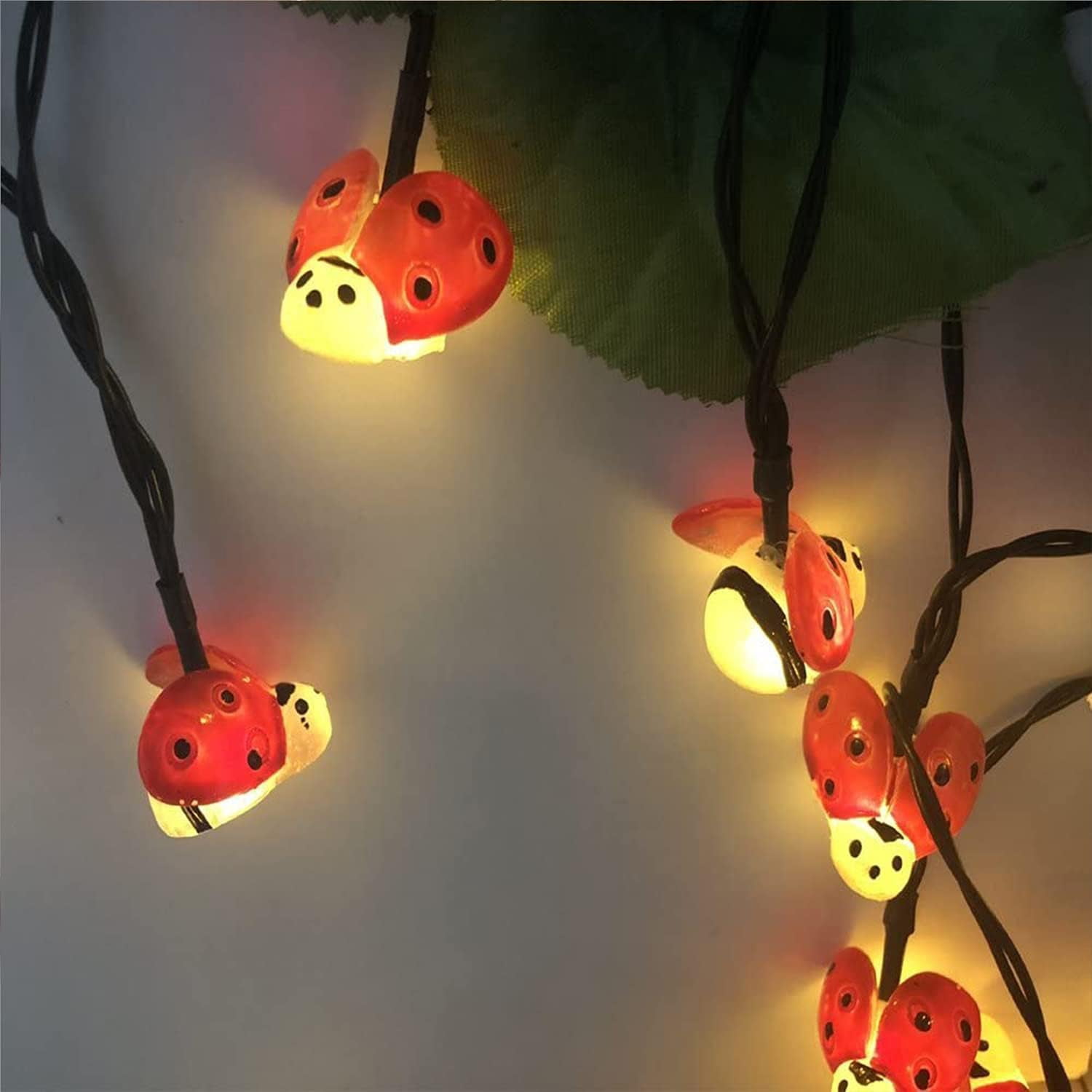 Ladybug Fairy Lights, Beetle String Lights for Bedroom Garden Patio Wedding Party Indoor Outdoor Decoration