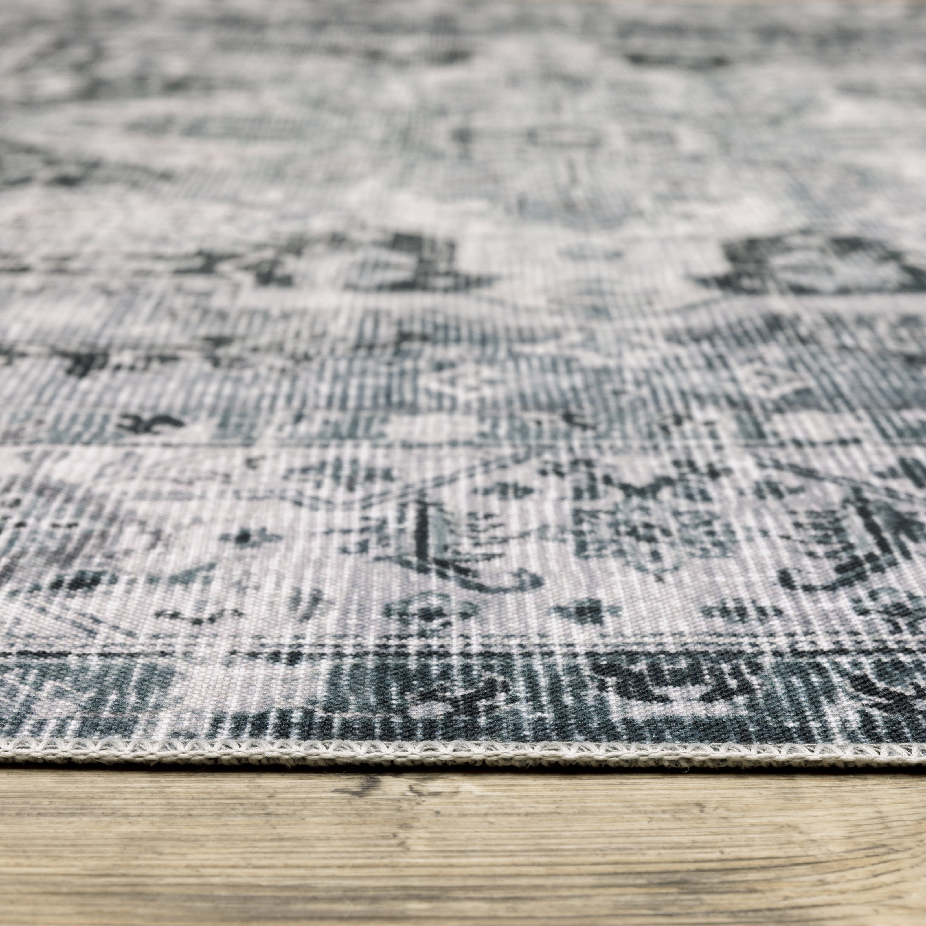 Avalon Home Celeste Washable Center Medallion Charcoal/ Ivory Indoor Area Rug