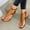 Brown, variant on Gladiator Sandals for Women Roman Flats Ankle Strap Flip Flops Dressy Summer Beach Shoes