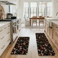 thumbnail image 4 of Artoid Mode Black Mushrooms Butterfly Spring Kitchen Mats Set of 2, Home Decor Low-Profile Kitchen Rugs for Floor - 24x35 and 24x59 Inch, 4 of 6