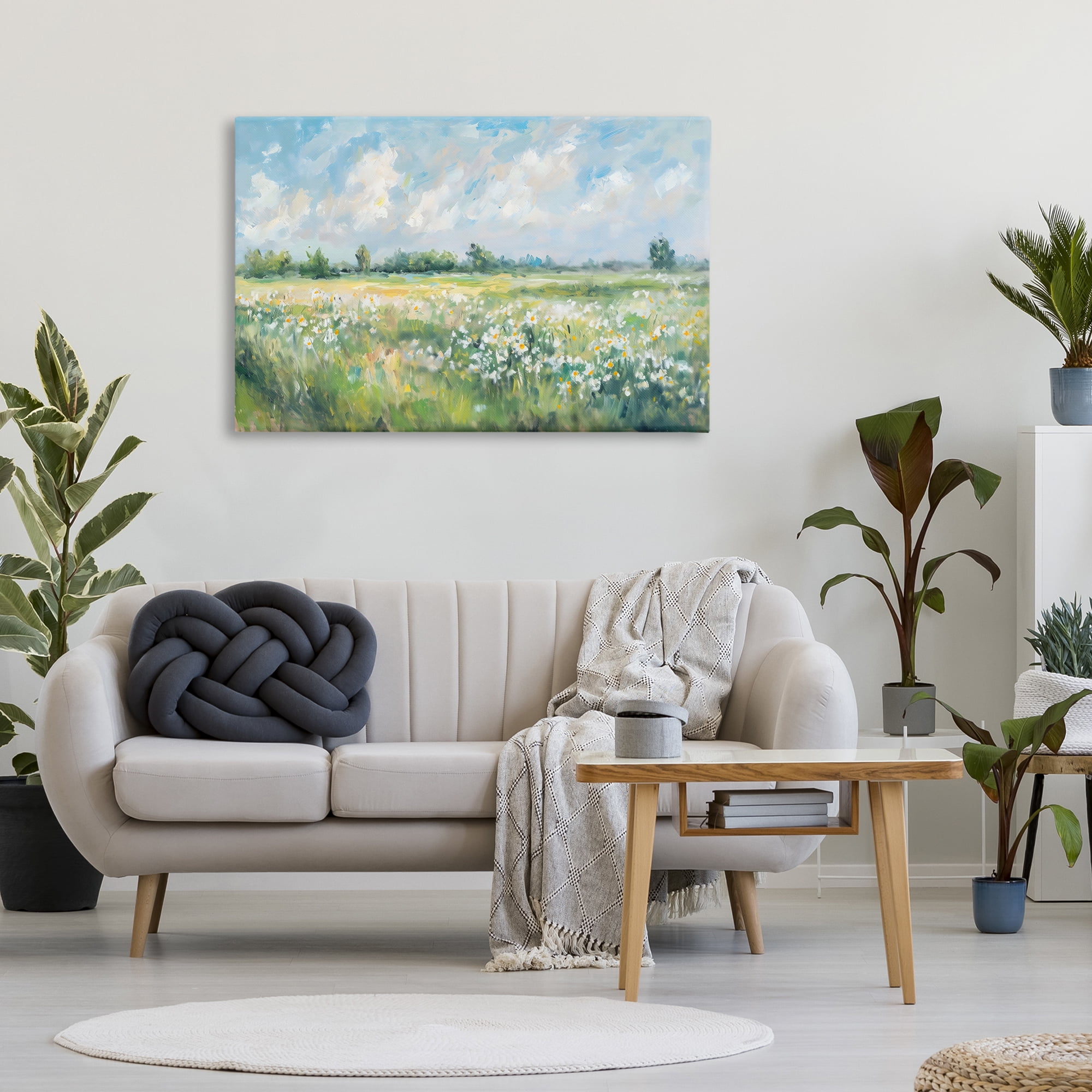 Stupell Industries Daisy Field Landscape Impression Canvas Wall Art, design by Creative Studio