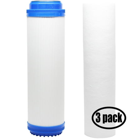 

3-Pack Replacement for Filter Kit for MaxWater 103462 RO System - Includes Polypropylene Sediment Filter & Granular Activated Carbon Filter - Denali Pure Brand