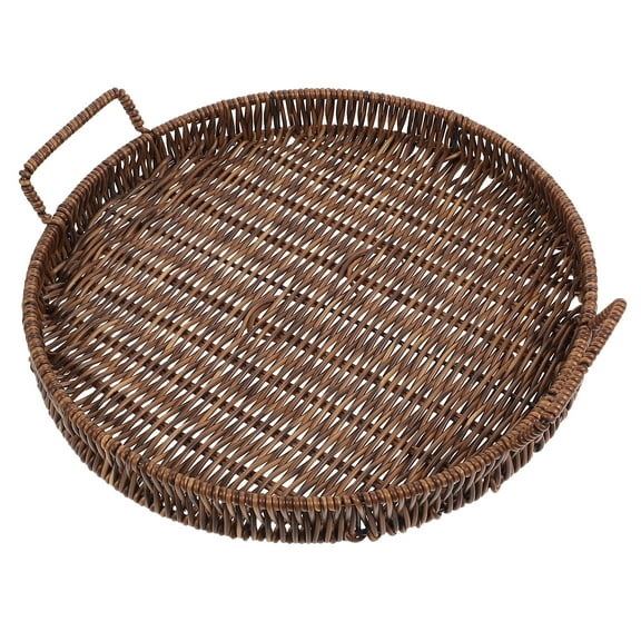 Kitandove Round Food Holder Wear-Resistant Storage Tray Dining Room 1Pack 11.40X11.40X1.18in