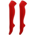 thumbnail image 4 of Fgnfyis Women's Solid Color Long Socks Thigh High Over The Knee Socks Christmas Stockings Festive and for Holiday Season Red, 4 of 4