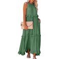 thumbnail image 3 of Womens Summer Sleeveless Dresses Halter Tie Back Ruffled Tiered Maxi Dress Swing Long Dress with Pockets, 3 of 6