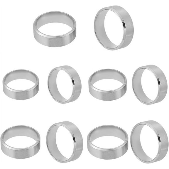1 Set Stainless Steel Plain Band Blank Wedding Ring Classic Blank Band Rings Wide Thumb Ring Flat Ring Cool Simple Band
