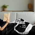 thumbnail image 3 of Saying Soft Flannel Fleece Throw Blanket, Mysterious Lady and Style is the Answer to Everything Text, Cozy Plush for Indoor and Outdoor Use, 50" x 70", Scarlet Black and White, by Ambesonne, 3 of 5