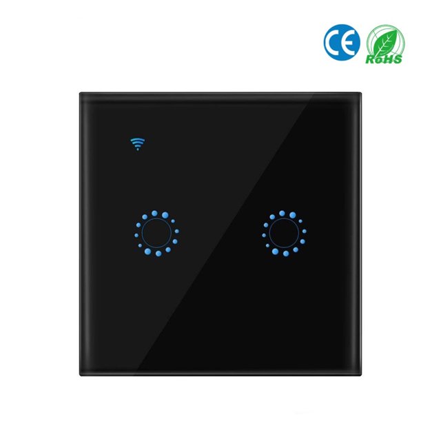 Commutateurs Sans Fil WiFi Interrupteur Lumineux Mural Intelligent Compatible avec Alexa Echo Google Assistant Domestique Contrôle Application Interrupteur Lumineux Tactile Téléphone pour iOS 1 2 3 Gang