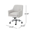 thumbnail image 5 of Benjara Heza Swivel Office Chair, Rolling, Light Gray Fabric, Chrome Metal, 5 of 5