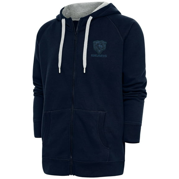 Men's Antigua Navy Chicago Bears Tonal Logo Victory Full-Zip Hoodie